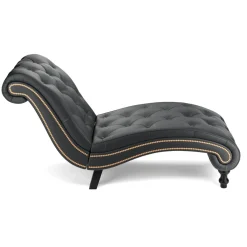 Relaxliege Leder schwarz