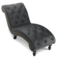 Relaxliege Leder schwarz