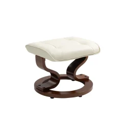 Relaxsessel Leder VITALII mit Hocker beige