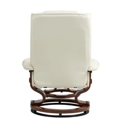 Relaxsessel Leder VITALII mit Hocker beige