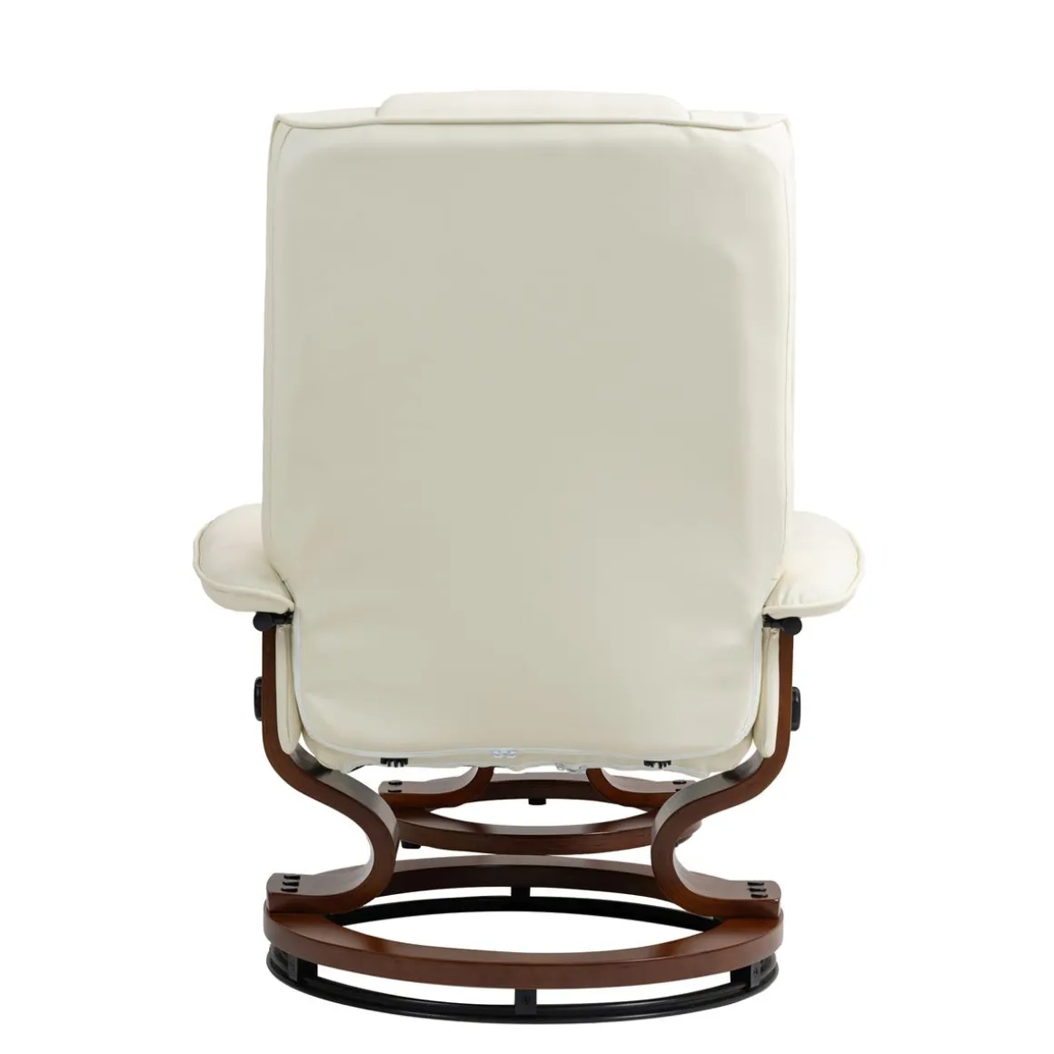 Relaxsessel Leder VITALII mit Hocker beige