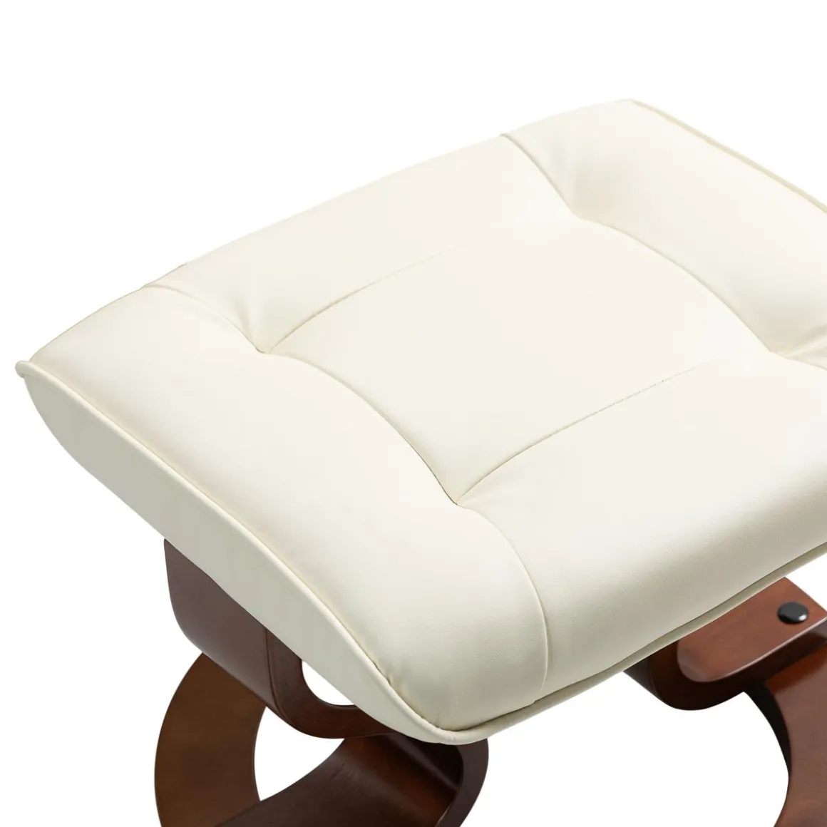 Relaxsessel Leder VITALII mit Hocker beige