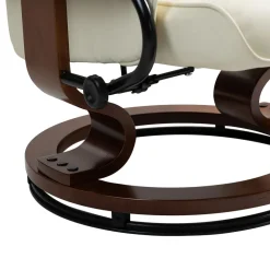Relaxsessel Leder VITALII mit Hocker beige