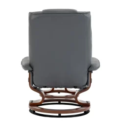 Relaxsessel Leder VITALII mit Hocker anthrazit