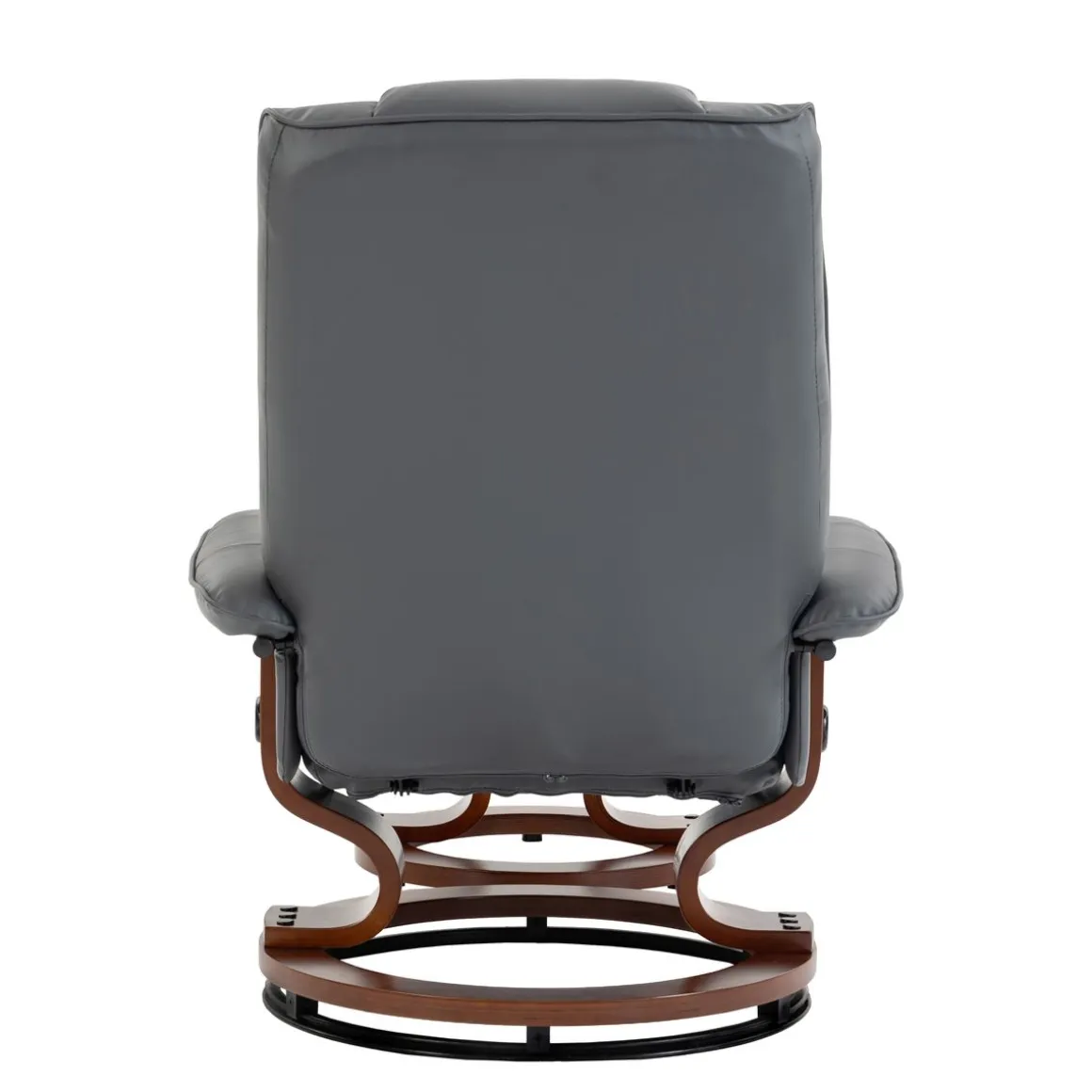 Relaxsessel Leder VITALII mit Hocker anthrazit