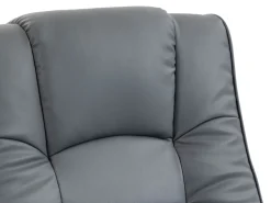 Relaxsessel Leder VITALII mit Hocker anthrazit