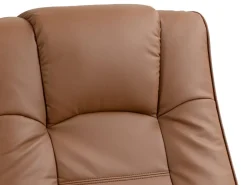 Relaxsessel Leder VITALII mit Hocker braun