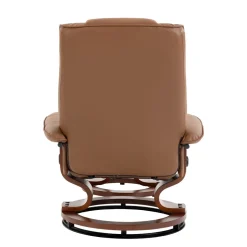 Relaxsessel Leder VITALII mit Hocker braun
