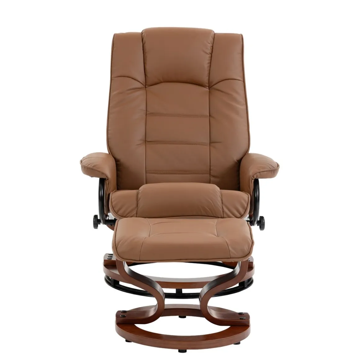 Relaxsessel Leder VITALII mit Hocker braun