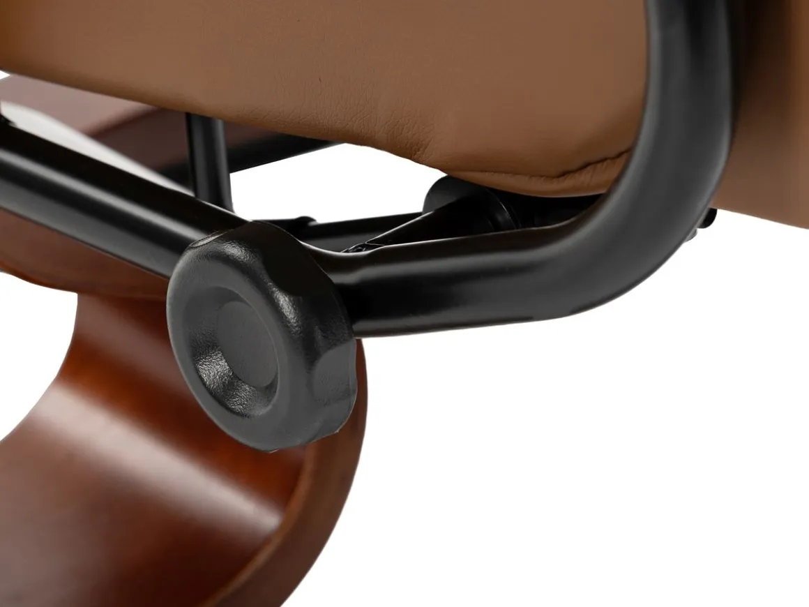 Relaxsessel Leder VITALII mit Hocker braun