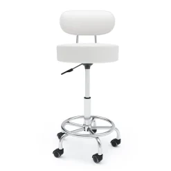 Rollhocker mit Rückenlehne SANDY weiss