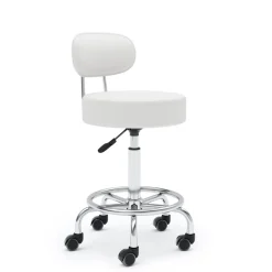 Rollhocker mit Rückenlehne SANDY weiss