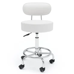 Rollhocker mit Rückenlehne SANDY weiss