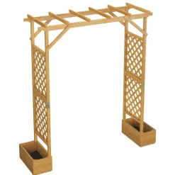 Rosenbogen Holz mit Pflanzenkasten 208 x 220 cm