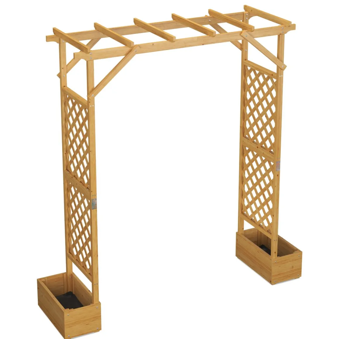 Rosenbogen Holz mit Pflanzenkasten 208 x 220 cm