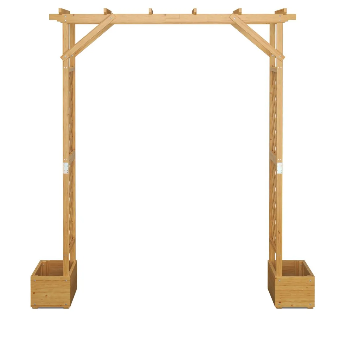Rosenbogen Holz mit Pflanzenkasten 208 x 220 cm