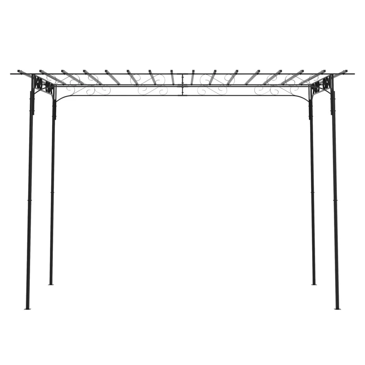 Rosenbogen Pergola 320 x 215 cm schwarz