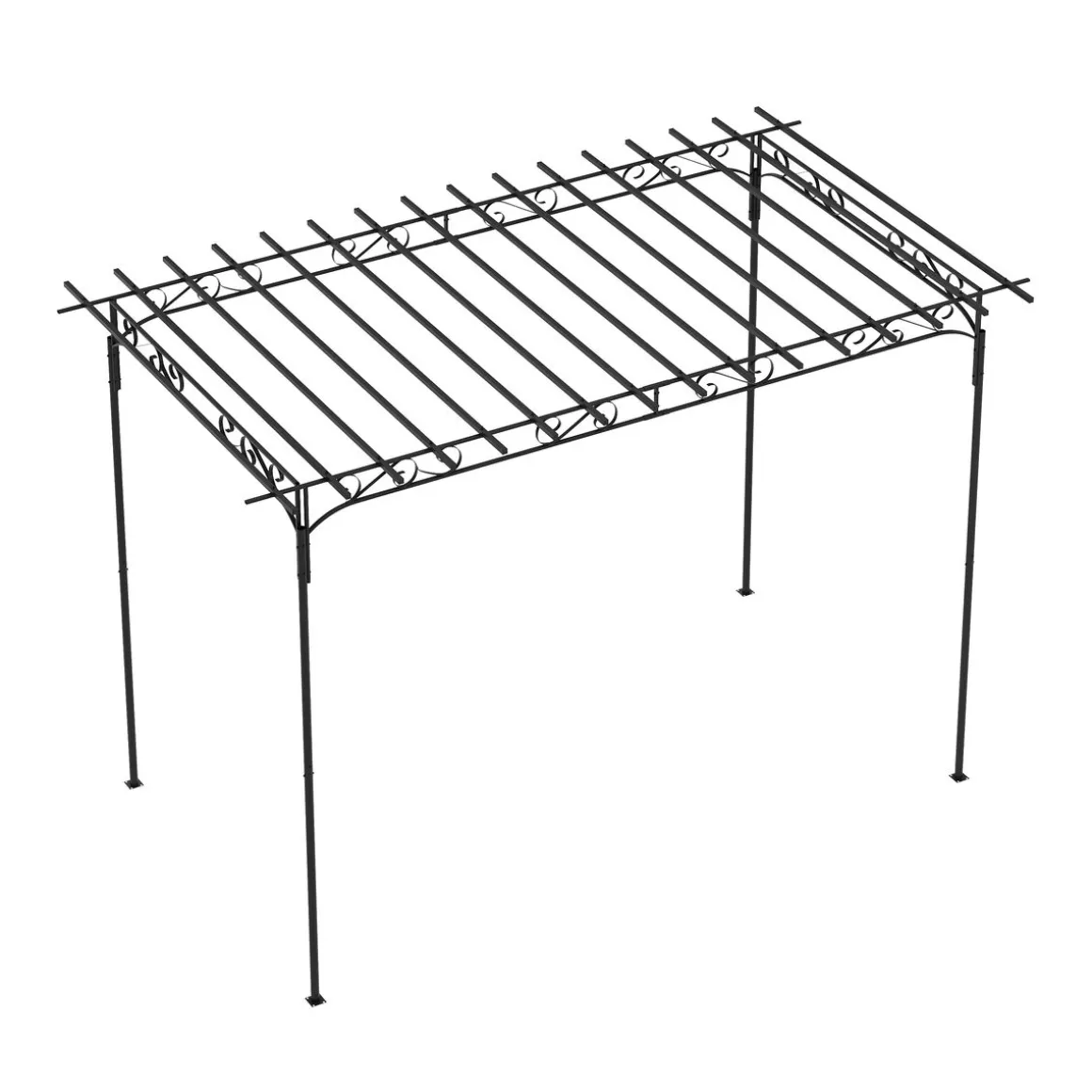 Rosenbogen Pergola 320 x 215 cm schwarz