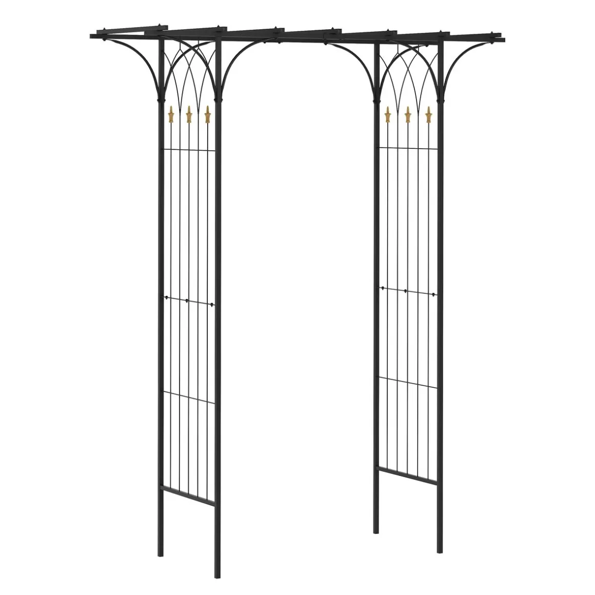 Rosenbogen Pergola 181 x 233 cm schwarz