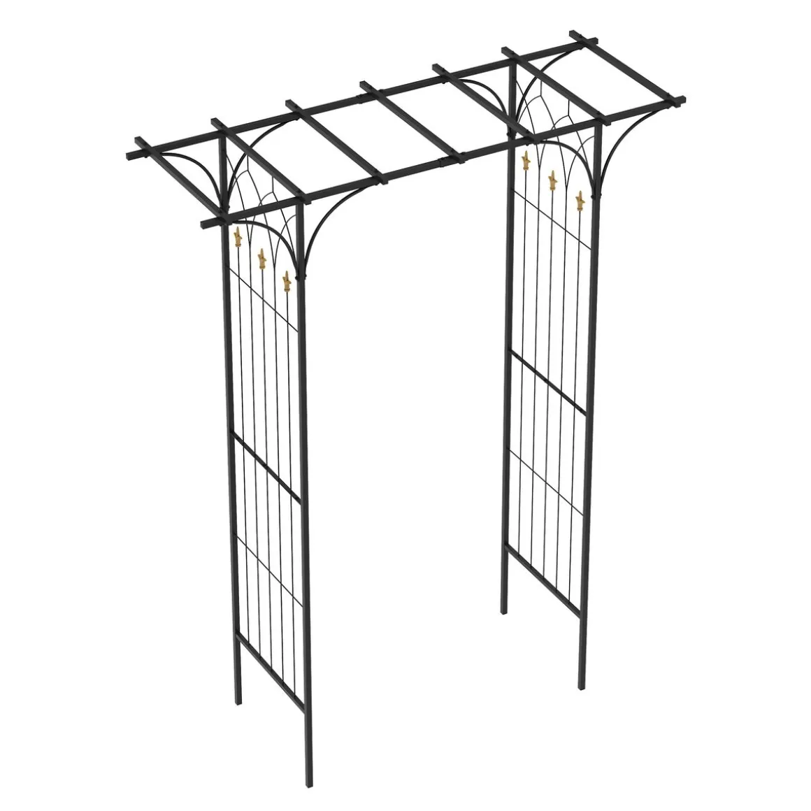 Rosenbogen Pergola 181 x 233 cm schwarz