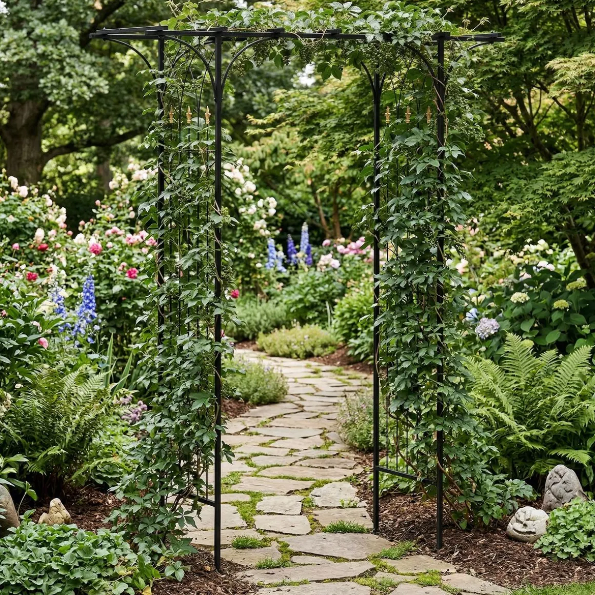 Rosenbogen Pergola 181 x 233 cm schwarz