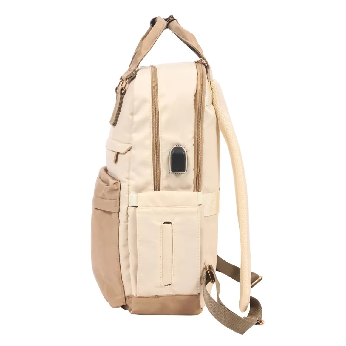 Rucksack mit USB-Anschluss 22L beige