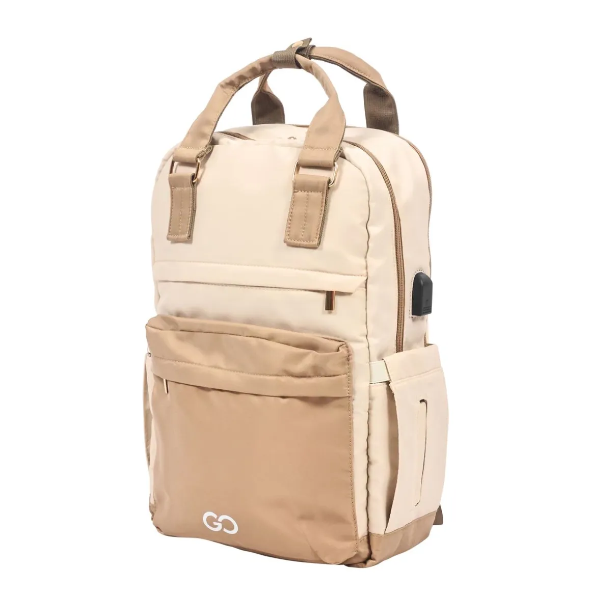 Rucksack mit USB-Anschluss 22L beige