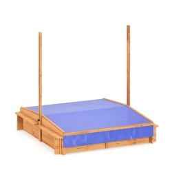 Sandkasten mit Schwenkdach und Sitzbänken