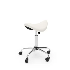 Sattelhocker Drehstuhl weiss