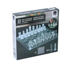 Schachspiel Glas 25 x 25 cm