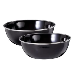 Schale Eisen 2er Set 15 cm schwarz