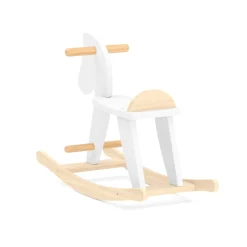 Schaukelpferd Holz weiss/natur