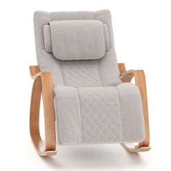 Schaukelstuhl JADEN mit Massagefunktion beige/natur