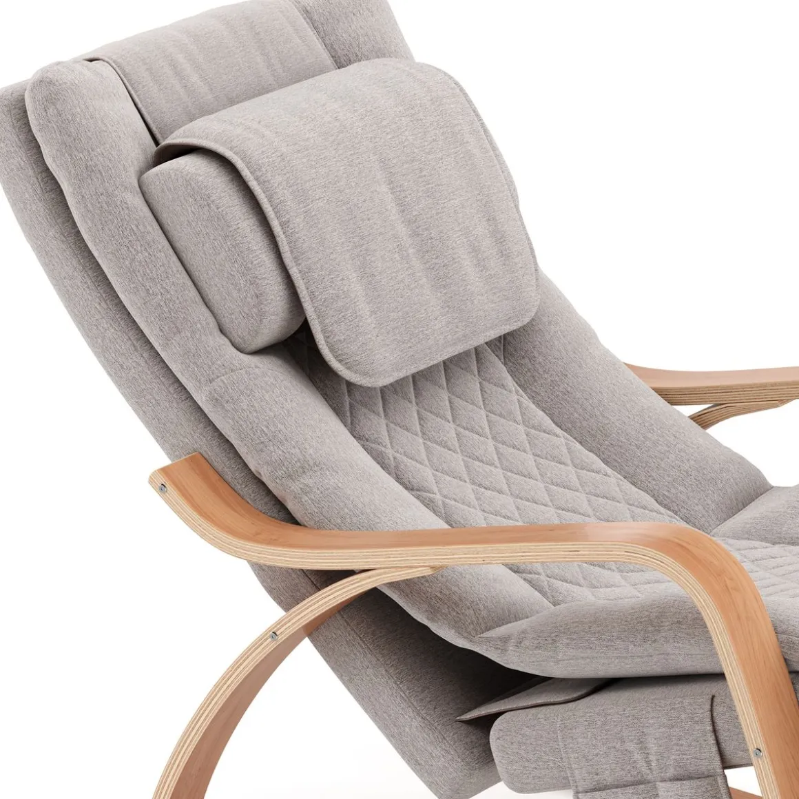 Schaukelstuhl JADEN mit Massagefunktion beige/natur
