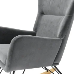Schaukelstuhl Samt COMY anthrazit
