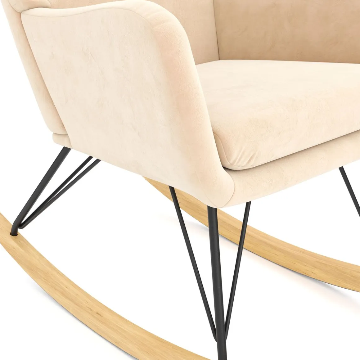 Schaukelstuhl Samt COMY beige