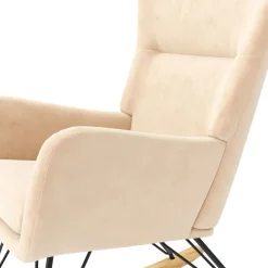 Schaukelstuhl Samt COMY beige