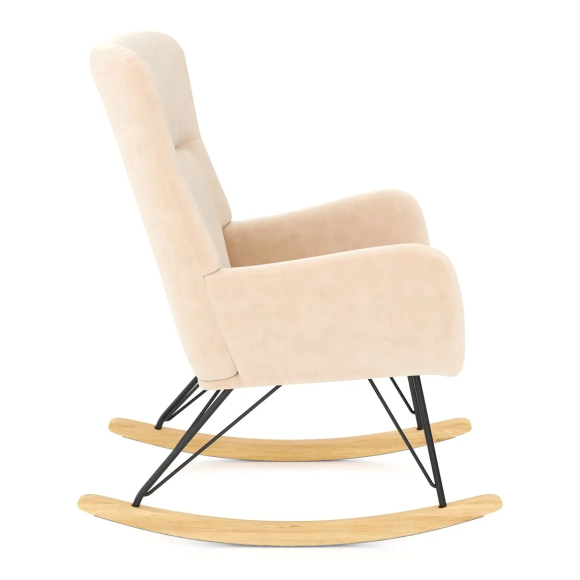 Schaukelstuhl Samt COMY beige