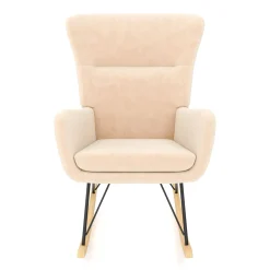 Schaukelstuhl Samt COMY beige