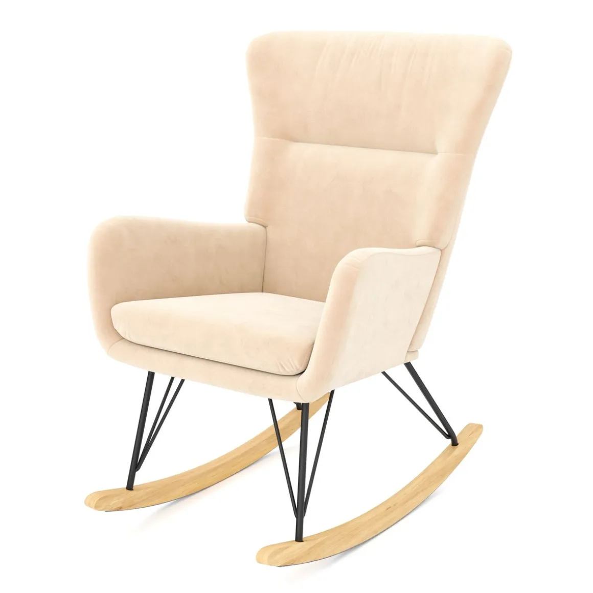 Schaukelstuhl Samt COMY beige