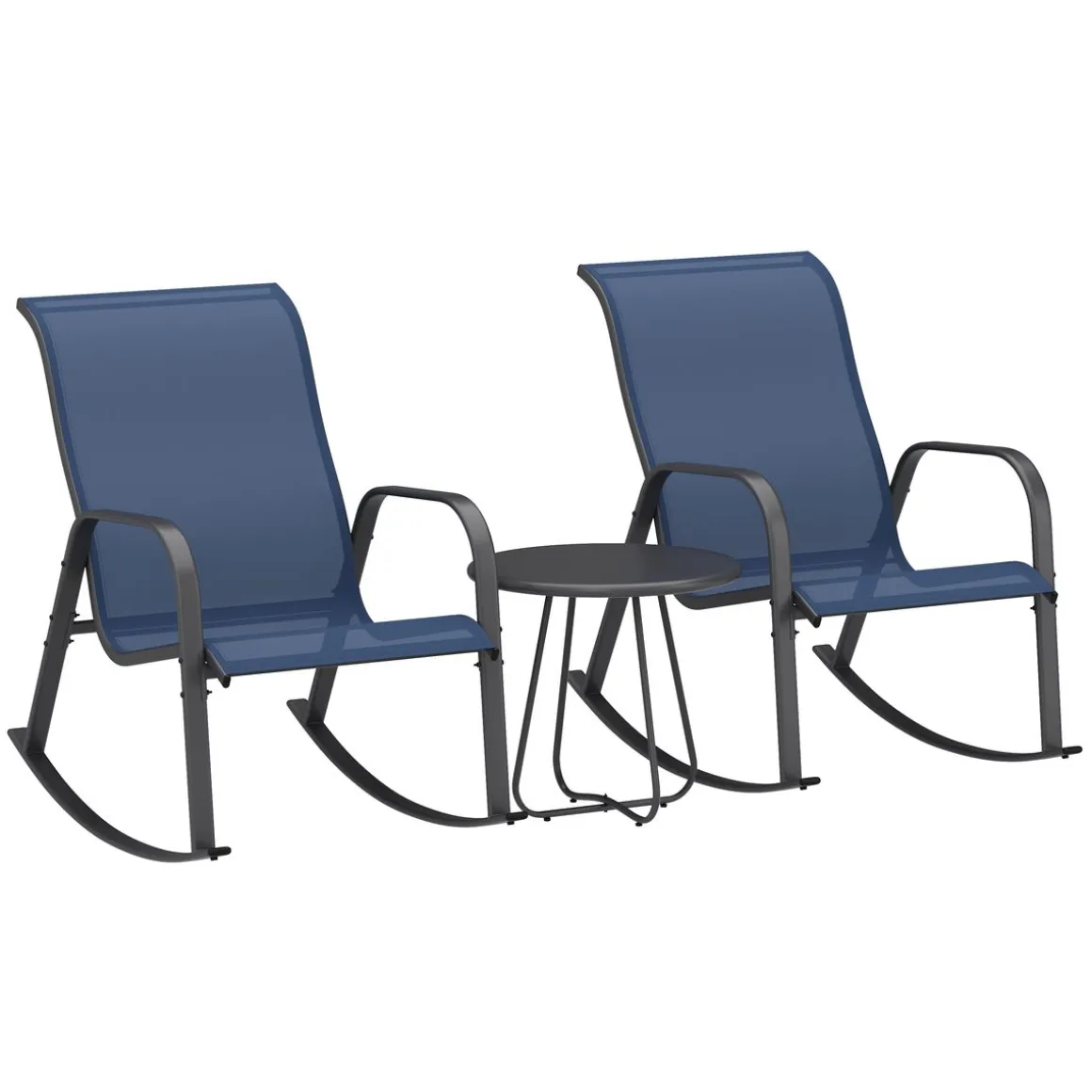 Schaukelstuhl Set SORANO 3-teilig blau | GONSER.CH