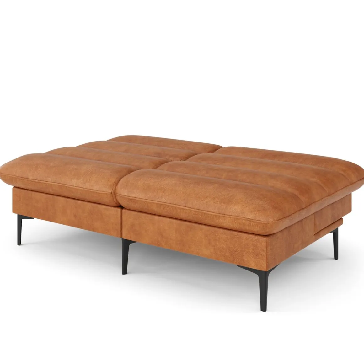 Schlafsofa Leder JIMMY braun