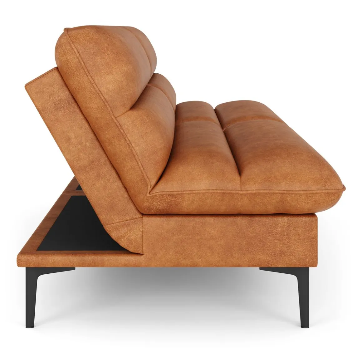 Schlafsofa Leder JIMMY braun