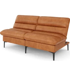 Schlafsofa Leder JIMMY braun