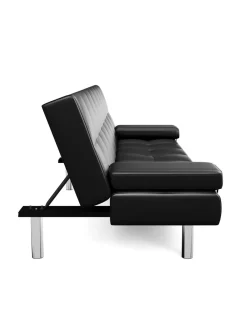 Schlafsofa Leder LENNY schwarz