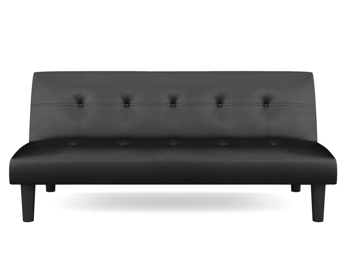 Schlafsofa Leder PUMA schwarz