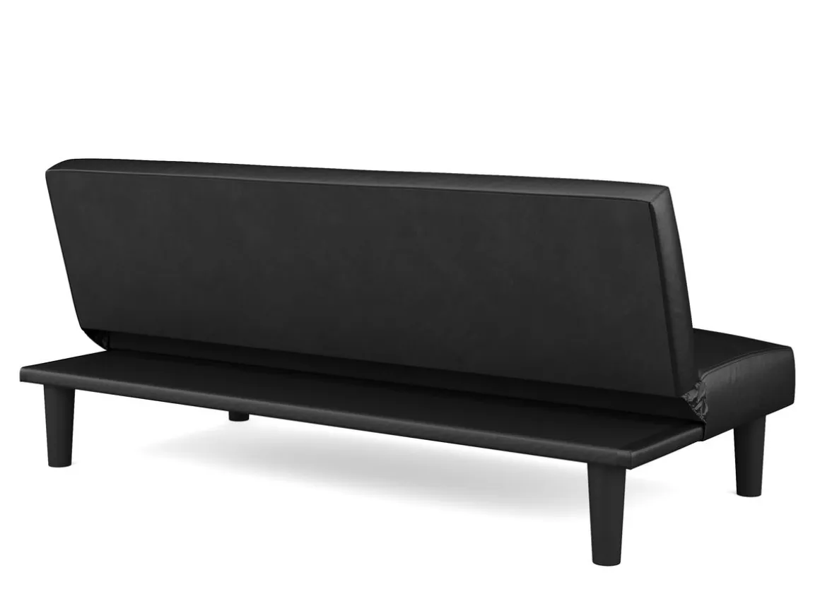 Schlafsofa Leder PUMA schwarz