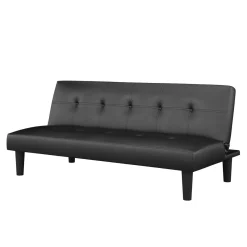 Schlafsofa Leder PUMA schwarz