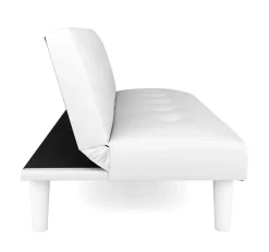 Schlafsofa Leder PUMA weiss