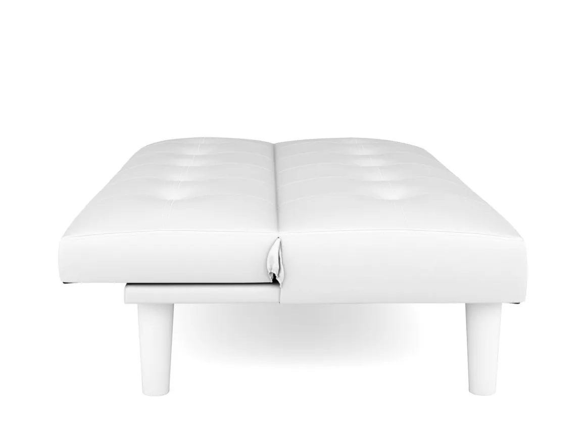 Schlafsofa Leder PUMA weiss